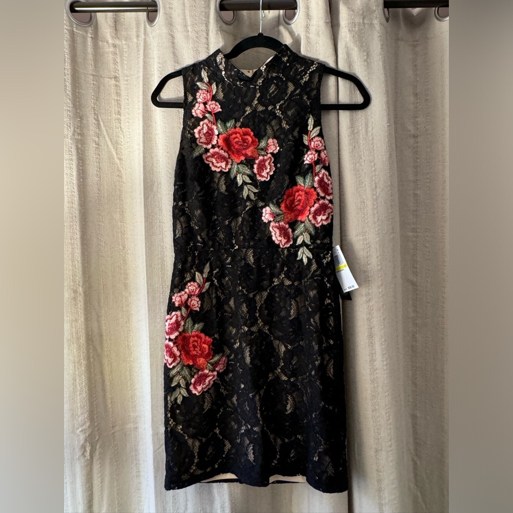 NWT As U Wish floral embroidered mini dress